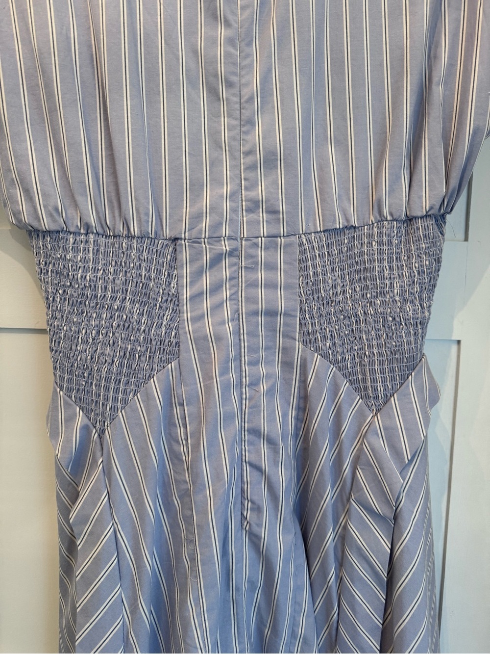 Anthropologie Light Blue and White Striped Maxi Dress - Picture 5 of 7